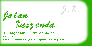 jolan kuszenda business card